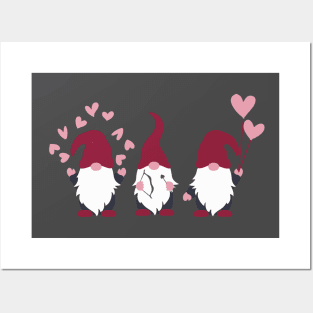Gnomes Love Heart Gift for Valentine Posters and Art